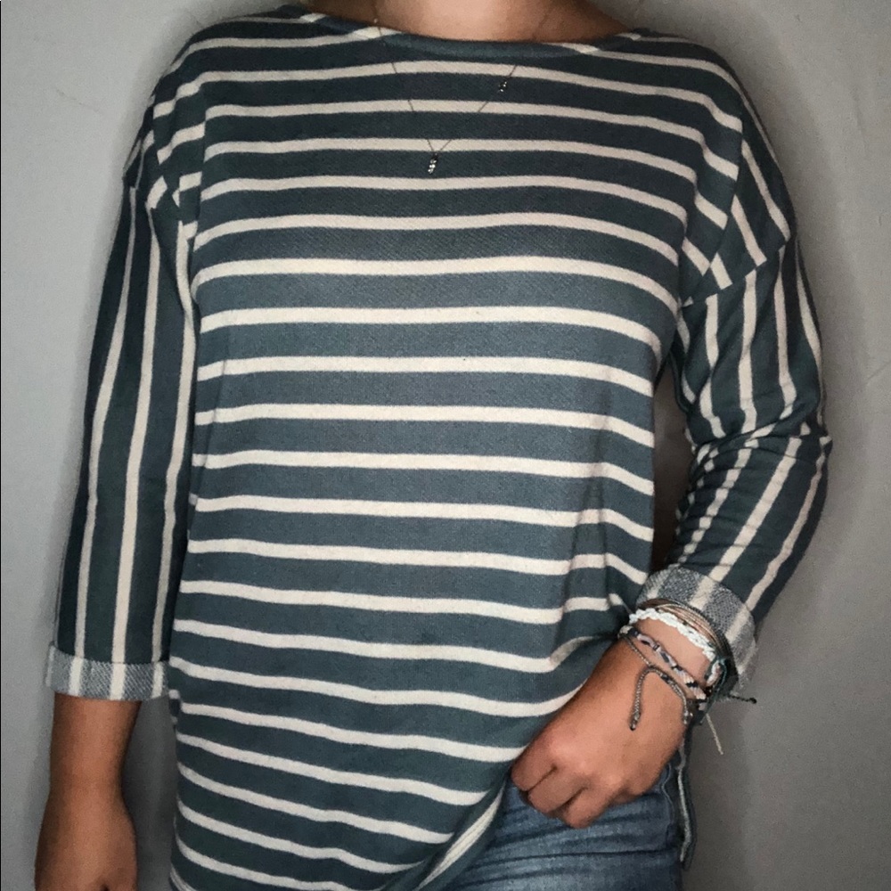 Vanilla Bay Blue and White Striped Shirt
